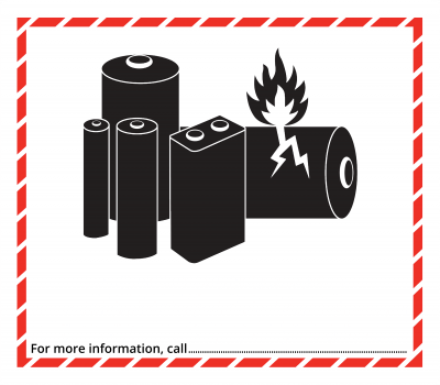 UN lithium ion battery hazard label